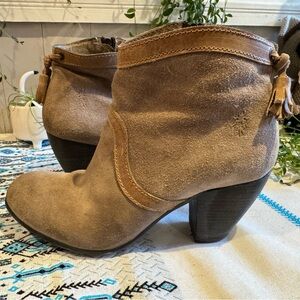 Fly London suede tan ankle boots